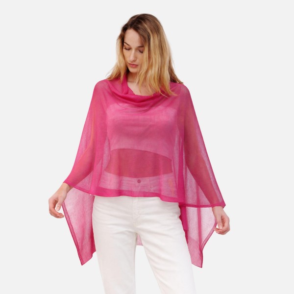 Sheer Knit Cropped Poncho 

- One Size Fits Most 
- 100% Polyester 