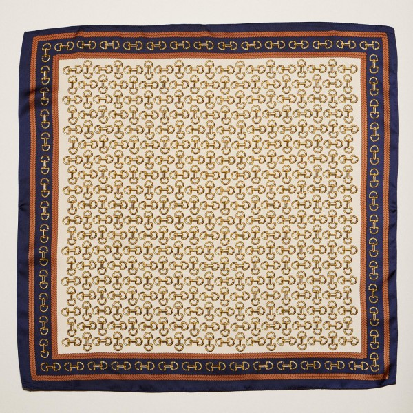 Horse Bit Print Bandana Scarf

- Multi-Use: Scarf, Bandana, Bag Tie ETC
- Approximately 27.5"L X 27.5"W
- 100% Polyester