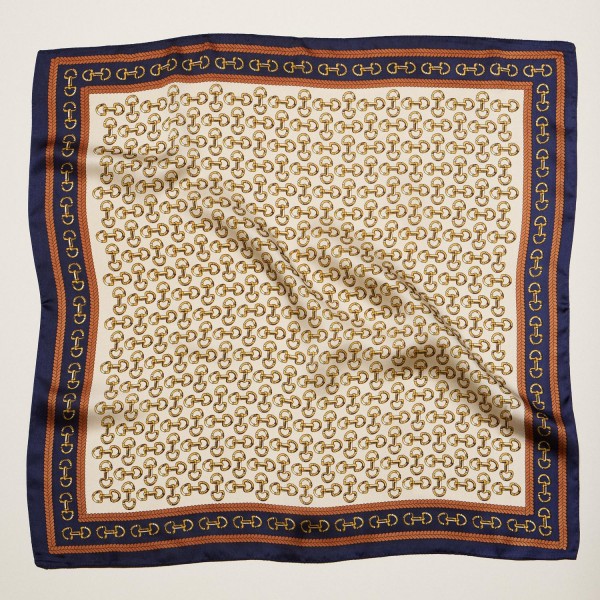 Horse Bit Print Bandana Scarf

- Multi-Use: Scarf, Bandana, Bag Tie ETC
- Approximately 27.5"L X 27.5"W
- 100% Polyester