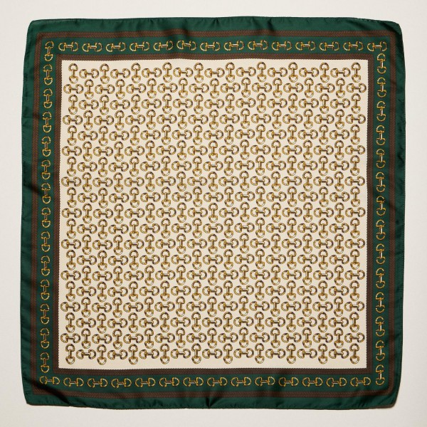 Horse Bit Print Bandana Scarf

- Multi-Use: Scarf, Bandana, Bag Tie ETC
- Approximately 27.5"L X 27.5"W
- 100% Polyester