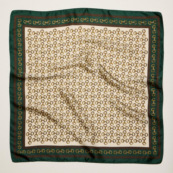 Horse Bit Print Bandana Scarf

- Multi-Use: Scarf, Bandana, Bag Tie ETC
- Approximately 27.5"L X 27.5"W
- 100% Polyester