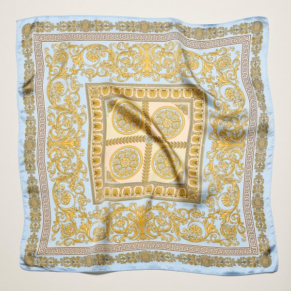 Baroque Print Bandana Scarf

- Multi-Use: Scarf, Bandana, Bag Tie ETC
- Approximately 27.5"L X 27.5"W
- 100% Polyester