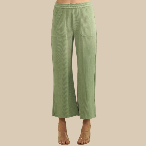 Women’s Wide Leg Corduroy Cropped Pants (6-Pack)

- Relaxed-Fit
- Cropped Pants
- Elasticized High Waist
- Lightweight & Breathable
- Pull Up Style
- 98% Polyester 2% Spandex