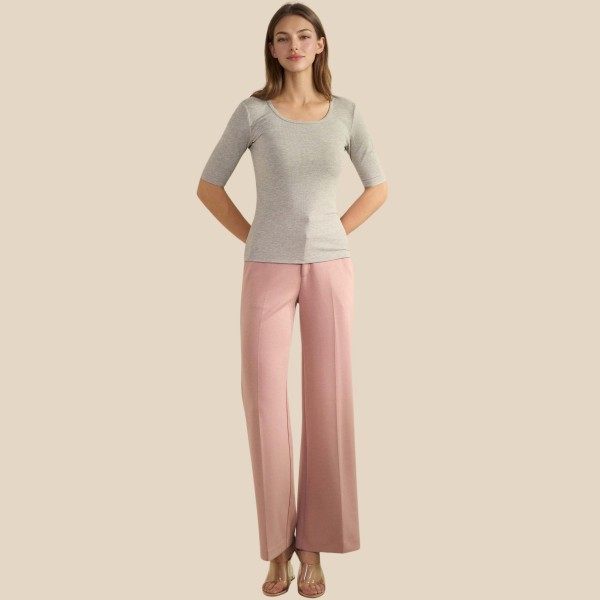 Ribbed Mid Sleeve Fitted Top (6-Pack)

- Scoop Neck
- Soft & Breathable 
- 95% Viscose / 5% Spandex 