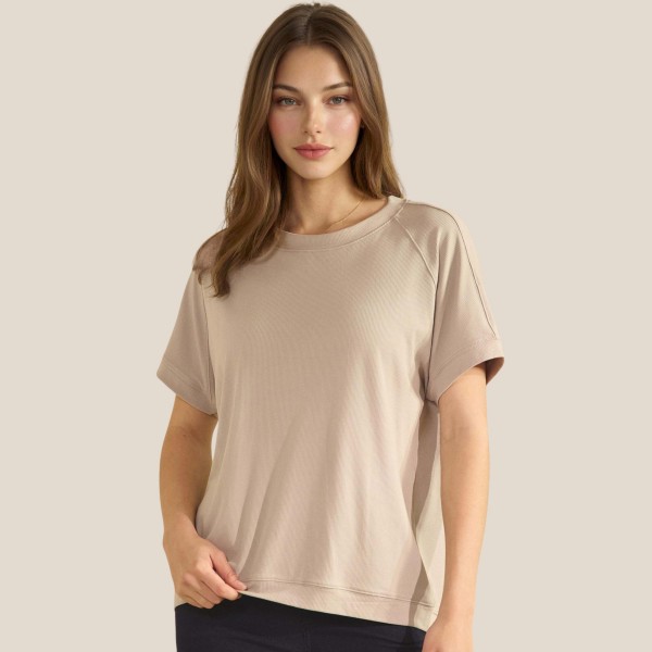 Loose Fit Short Sleeve Top (6-Pack)

- Ribbed
- Crew Neckline
- Short Sleeve
- Curved Hem
- Soft & Breathable
- 95% Viscose 5% Spandex 