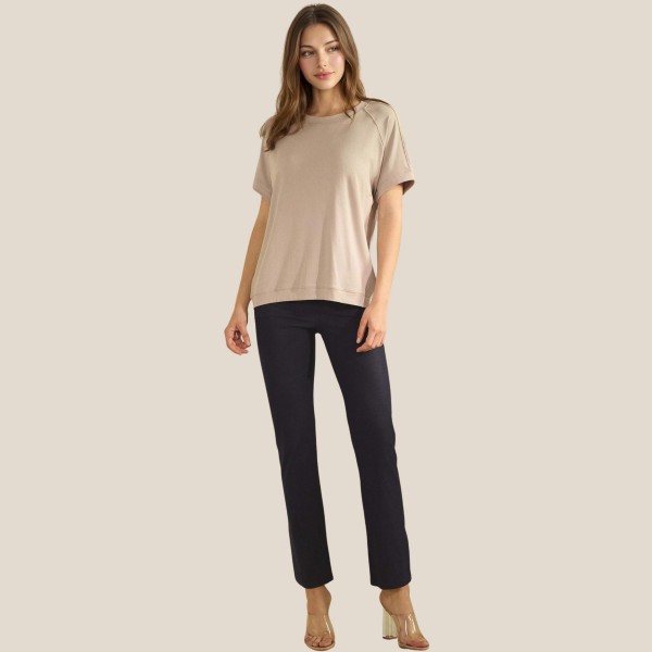 Loose Fit Short Sleeve Top (6-Pack)

- Ribbed
- Crew Neckline
- Short Sleeve
- Curved Hem
- Soft & Breathable
- 95% Viscose 5% Spandex 