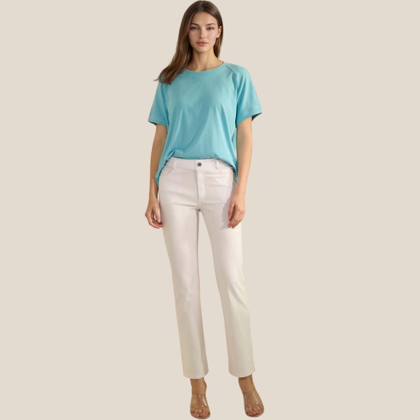 Loose Fit Short Sleeve Top (6-Pack)

- Ribbed
- Crew Neckline
- Short Sleeve
- Curved Hem
- Soft & Breathable
- 95% Viscose 5% Spandex 