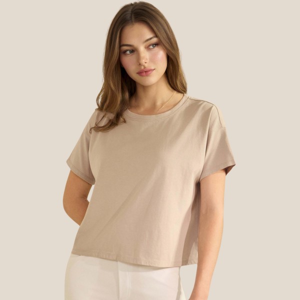 Cotton Crewneck Cropped Short Sleeve Top (6-Pack)

- Relaxed Fit 
- Soft & Breathable 
- 100% Cotton 