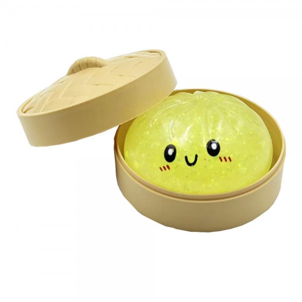 Dumpling Squishy Toy

Cute novelty squishy toy designed as a smiling dumpling in a bamboo-style steamer. Perfect for gifts, impulse buys, and food-themed novelty displays.

- Ages 3+
- Approximately 3" L