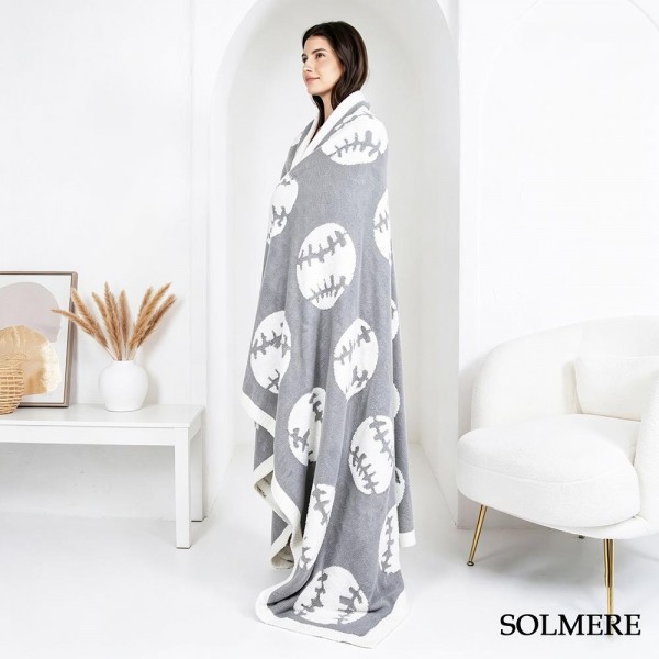 Solmere Blanket – 3D Baseball Blanket

Wrap yourself in pure indulgence. Our Solmere Blanket combines a fashion-forward design with an irresistibly soft hand-feel that’s as beautiful as it is cozy.

- Luxuriously Soft – Crafted from ultra-plush, high-quality fibers you’ll want to snuggle into all season long.

- Perfectly Sized – Approximately 50” W x 60” L, perfect for draping over your sofa, bed, or yourself.

- Premium Craftsmanship – 100% polyester for lasting softness, warmth, and easy care.

- Thoughtful Packaging – Each blanket is tied with a branded ribbon in a bow and includes two cards: one featuring the SOLMERE brand and another showcasing a high-quality image of the blanket’s print. Individually packaged

Once you touch it, you’ll understand why SOLMERE blankets are love at first feel.

View more SOLMERE Blankets, Fall / Winter 2025, Blankets and Pillows
