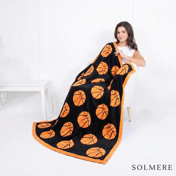 Solmere Blanket – 3D Basketball Blanket

Wrap yourself in pure indulgence. Our Solmere Blanket combines a fashion-forward design with an irresistibly soft hand-feel that’s as beautiful as it is cozy.

- Luxuriously Soft – Crafted from ultra-plush, high-quality fibers you’ll want to snuggle into all season long.

- Perfectly Sized – Approximately 50” W x 60” L, perfect for draping over your sofa, bed, or yourself.

- Premium Craftsmanship – 100% polyester for lasting softness, warmth, and easy care.

- Thoughtful Packaging – Each blanket is tied with a branded ribbon in a bow and includes two cards: one featuring the SOLMERE brand and another showcasing a high-quality image of the blanket’s print. Individually packaged

Once you touch it, you’ll understand why SOLMERE blankets are love at first feel.

View more SOLMERE Blankets, Fall / Winter 2025, Blankets and Pillows