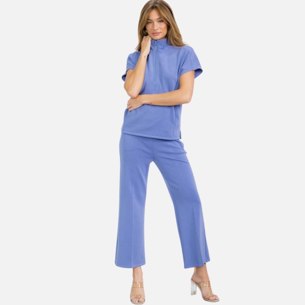 Half Zip Short Sleeve Top (6-Pack)

- Classic Fit
- Short Dolma Sleeves 
- Unlined
- 40% Modal 53.4% Polyester 6.6% Spandex 
- Matching Shorts- Item # 7325168