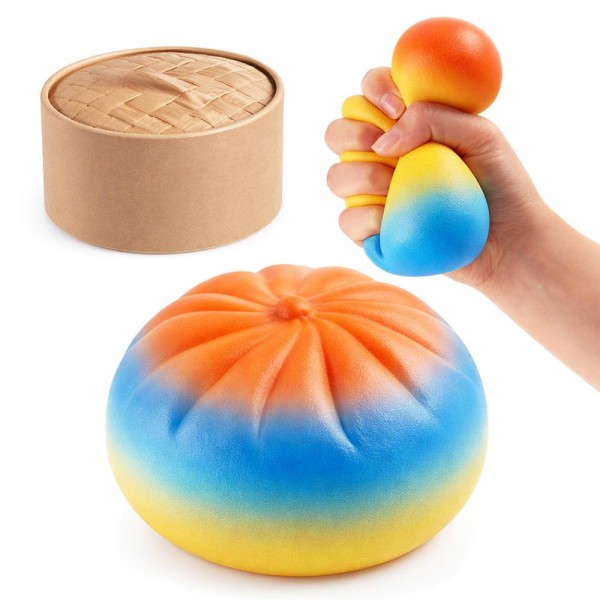 This dim sum bun squishy toy is a novelty showstopper that delights customers of all ages. Designed to look like a fluffy steamed bun nestled inside a miniature bamboo steamer basket, it combines food-inspired fun with satisfying slow-rise squeeze appeal. Soft foam construction feels plush and durable. Perfect for gift boutiques, Asian-inspired gift sections, and novelty retailers looking for an impulse buy that sparks conversation. Packages and displays beautifully — a natural bestseller for lifestyle and gift sections.