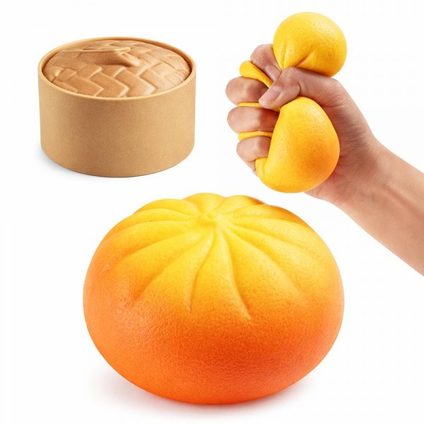 This dim sum bun squishy toy is a novelty showstopper that delights customers of all ages. Designed to look like a fluffy steamed bun nestled inside a miniature bamboo steamer basket, it combines food-inspired fun with satisfying slow-rise squeeze appeal. Soft foam construction feels plush and durable. Perfect for gift boutiques, Asian-inspired gift sections, and novelty retailers looking for an impulse buy that sparks conversation. Packages and displays beautifully — a natural bestseller for lifestyle and gift sections.