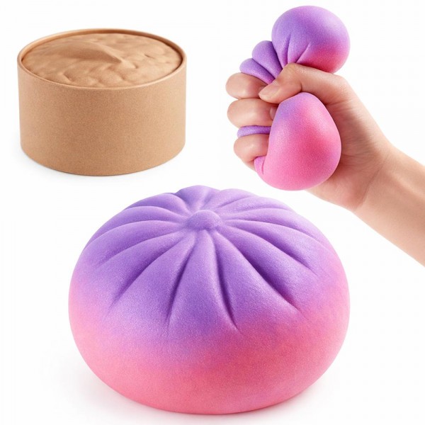 This dim sum bun squishy toy is a novelty showstopper that delights customers of all ages. Designed to look like a fluffy steamed bun nestled inside a miniature bamboo steamer basket, it combines food-inspired fun with satisfying slow-rise squeeze appeal. Soft foam construction feels plush and durable. Perfect for gift boutiques, Asian-inspired gift sections, and novelty retailers looking for an impulse buy that sparks conversation. Packages and displays beautifully — a natural bestseller for lifestyle and gift sections.