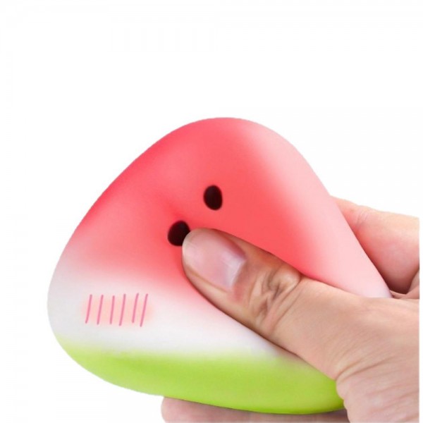 This kawaii watermelon squishy toy is a fruity novelty that charms customers on contact. Shaped like a round fruit slice with an adorable smiling face and seed details, it is made from slow-rise memory foam with a soft, smooth finish and satisfying slow rebound. A proven impulse buy for gift shops, toy boutiques, and novelty retailers — the kawaii face detail gives it broad appeal with kids, teens, and novelty collectors. Displays beautifully in baskets or at checkout for maximum sell-through.