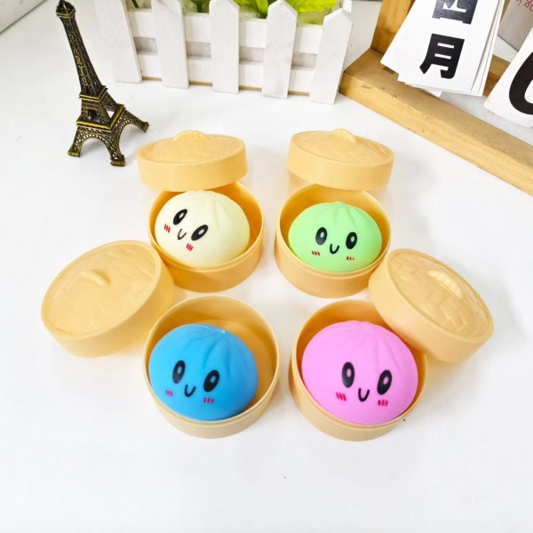 Mini Dumpling Squishy Toy

Cute novelty squishy toy designed as a smiling dumpling in a bamboo-style steamer. Perfect for gifts, impulse buys, and food-themed novelty displays.

- Ages 3+
- Approximately 2" L