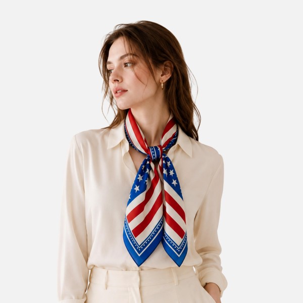 Do Everything In Love Americana Print Bandana Scarf

- Multi-Use: Scarf, Bandana, Bag Tie ETC
- Approximately 27.5"L X 27.5"W
- 100% Polyester