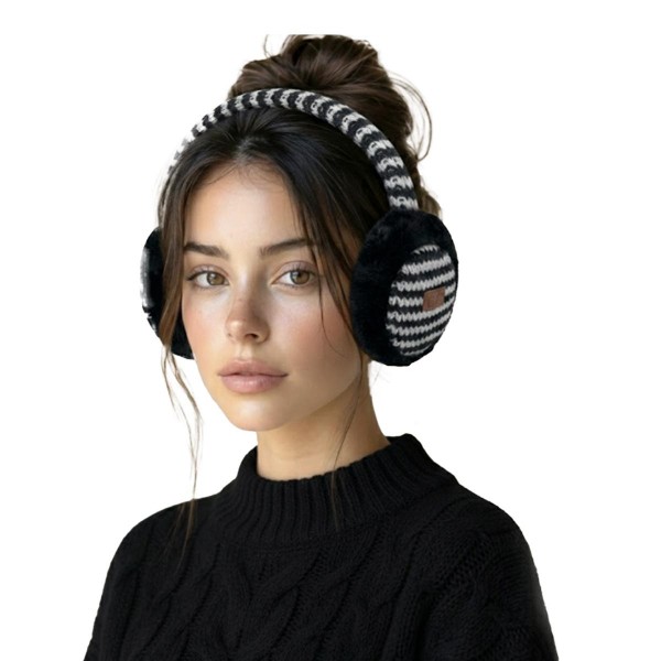Striped Knit Faux Fur Earmuffs featuring plush faux fur ear covers with a striped knit center and a matching knit headband for a cozy, ski lodge look. They slip on easily over loose hair or a ponytail and keep ears warm without the bulk of a hat. Perfect for game days, holiday markets, school pickup, and winter travel. A cold weather classic that is easy to gift and easy to merchandise next to beanies and gloves.