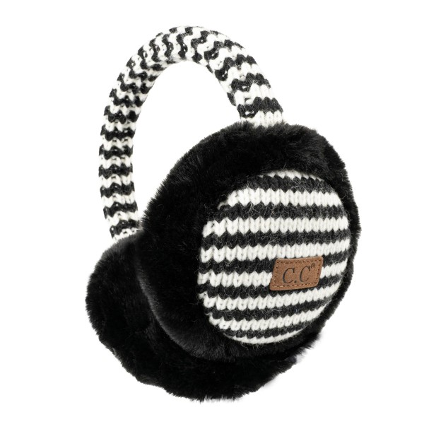 Striped Knit Faux Fur Earmuffs featuring plush faux fur ear covers with a striped knit center and a matching knit headband for a cozy, ski lodge look. They slip on easily over loose hair or a ponytail and keep ears warm without the bulk of a hat. Perfect for game days, holiday markets, school pickup, and winter travel. A cold weather classic that is easy to gift and easy to merchandise next to beanies and gloves.