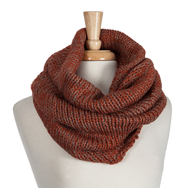 Wholesale rust orange knit heavyweight infinity scarf