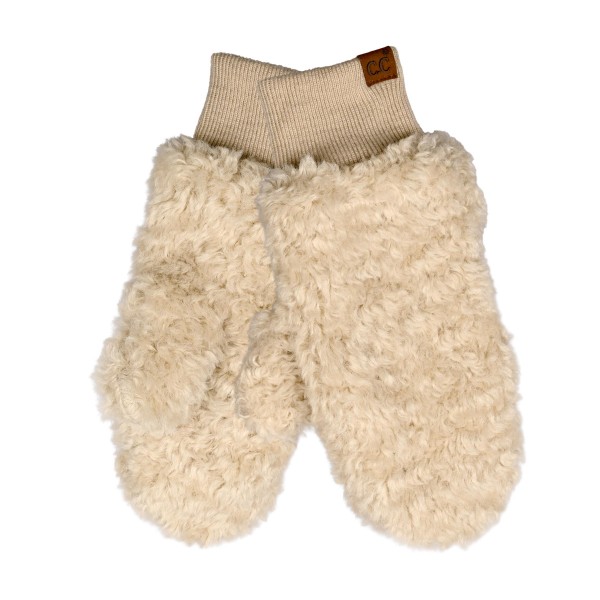 Curly Teddy Sherpa Mittens made from plush, curly faux shearling with a snug ribbed knit cuff that seals out cold air. The roomy mitten shape traps warmth on the coldest days, while the soft, nubby texture feels cozy against the hands. Perfect for holiday markets, school pickup, sledding days, and winter travel. A giftable cold weather essential that pairs easily with beanies and scarves for quick add on sales.