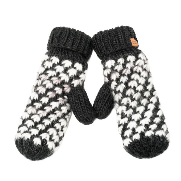 Popcorn Stitch Knit Mittens with a textured bubble pattern and a thick ribbed cuff that tucks neatly under coat sleeves. The roomy mitten shape traps heat better than gloves and slips on and off easily. Perfect for snowy commutes, sledding, holiday markets, and outdoor games. They pair with our popcorn stitch pom beanies for an easy hat and mitten gift set that boosts every sale.