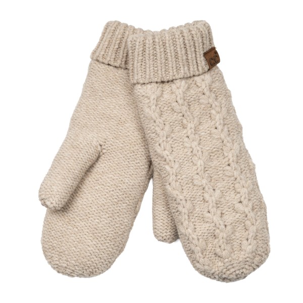 Cable Knit Mittens with a classic braided cable pattern and a soft fold over ribbed cuff. The cozy mitten shape keeps fingers together for extra warmth and slides easily over bracelets and watches. Great for school pickups, holiday markets, sledding, and cold morning dog walks. Timeless cable knit mittens pair perfectly with matching beanies and scarves for an easy winter gift set.