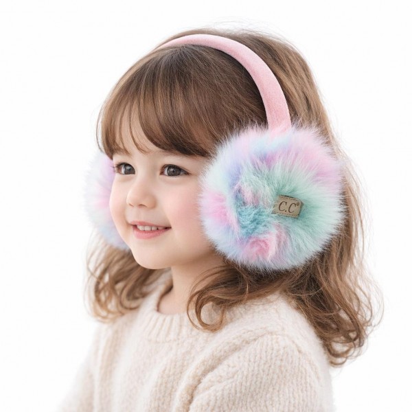 Kids faux fur earmuffs with oversized fluffy ear pads in a dreamy tie dye blend and a smooth padded headband. The adjustable band fits growing kids comfortably and keeps ears toasty at recess, ice skating, and holiday light displays. Soft, playful, and photo ready, these are the kind of accessory kids ask for by name. A fun stocking stuffer that adds color and impulse sales to any winter kids display.