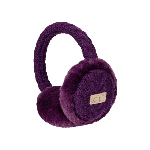 Kids Knit Earmuffs with plush faux fur ear pads wrapped in a soft cable knit cover and a cozy knit wrapped headband. The adjustable band fits little heads comfortably and stays put through recess, sledding, and snowball fights. Perfect for school pickup, holiday parades, ski trips, and winter photos. Cute kids winter accessories are an easy add on sale and a sweet stocking stuffer for children and grandkids.