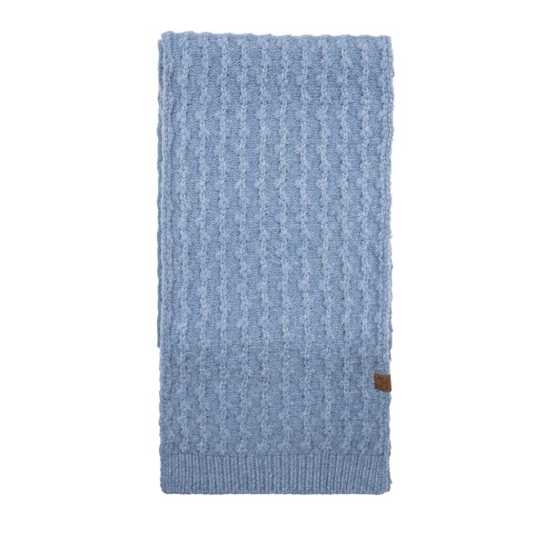 Textured Knit Oblong Scarf in a dimensional honeycomb stitch with neatly ribbed ends and a small faux leather tag. The soft, cozy knit has enough length to loop, knot, or drape open over a coat. An easy layer for school mornings, game nights, and holiday travel. Solid knit scarves are a dependable winter staple that pairs with nearly every outfit, which keeps this style moving on the accessory wall all season.