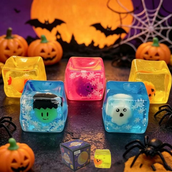 Halloween Candy Cube Squishy Toy

Cute novelty squishy toy designed as piece of Halloween candy in a gel cube squishy. Perfect for gifts, impulse buys, and themed novelty displays.

- Ages 3+
- Approximately 4" L