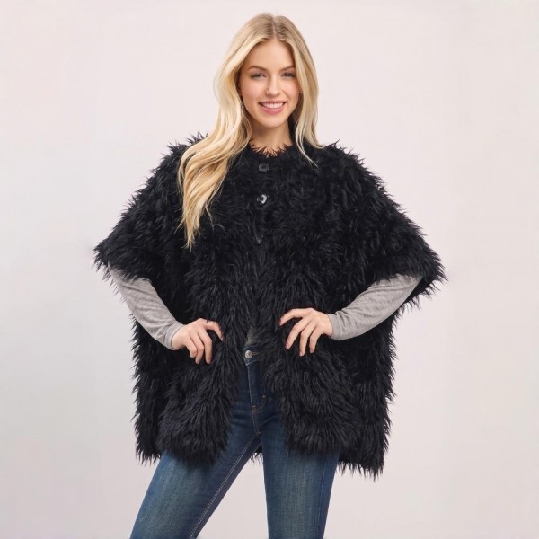 Shaggy faux fur cardigan with a button front, elbow length sleeves, and a soft knit backing. Relaxed one size cut layers over a tee and denim or a slip dress, and the long pile finish gives a coat look without the weight. A fall and winter layer for boutique buyers stocking holiday parties, date nights, travel, and cold office mornings. Textured fur jackets are the piece customers try on first and reorder in every shade.