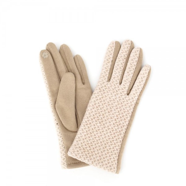Touchscreen gloves with a textured pointelle knit back and a smooth brushed palm. Conductive fingertips keep her phone in hand, and the stretch fit slides under a coat sleeve without bunching. A fall and winter accessory for boutique register displays, tailgates, school pickup, and cold morning commutes. Knit back texting gloves are a low ticket add on that reorders straight through the season.