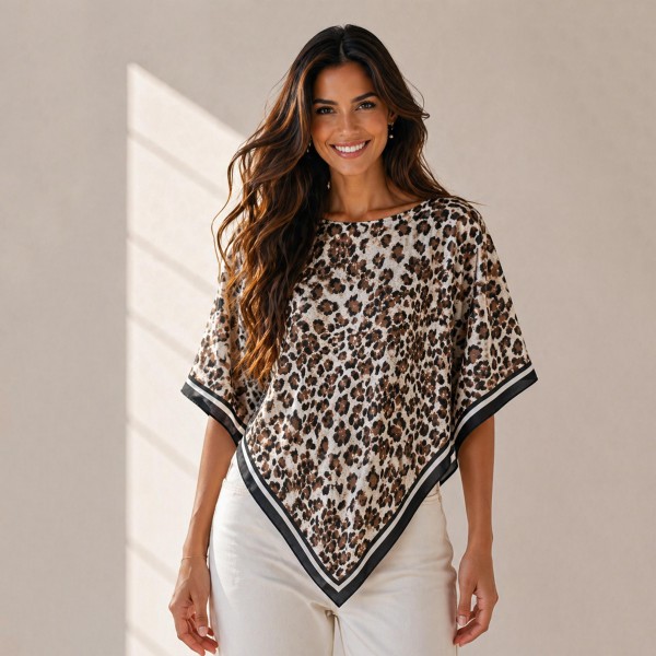Do Everything In Love Silky Leopard Print Poncho

- Once Size Fits Most 
- 100% Polyester 