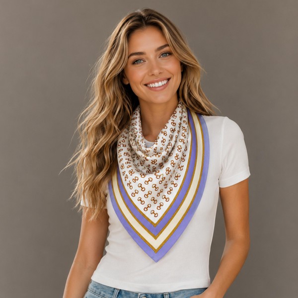 Do Everything In Love Silky Horsebit Print Bandana Scarf

- Multi-Use: Scarf, Bandana, Bag Tie ETC
- Approximately 34"L X 34"W
- 100% Polyester