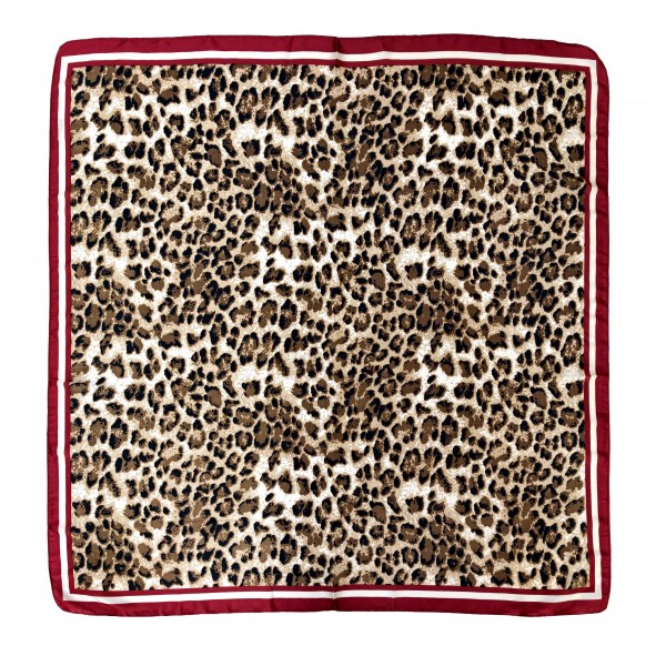 Do Everything In Love Silky Leopard Print Bandana Scarf

- Multi-Use: Scarf, Bandana, Bag Tie ETC
- Approximately 34"L X 34"W
- 100% Polyester