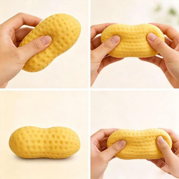 Peanut Squishy Toy

Cute novelty squishy toy designed as a peanut. Perfect for gifts, impulse buys, and food themed novelty displays.

- Ages 3+
- Approximately 4" L