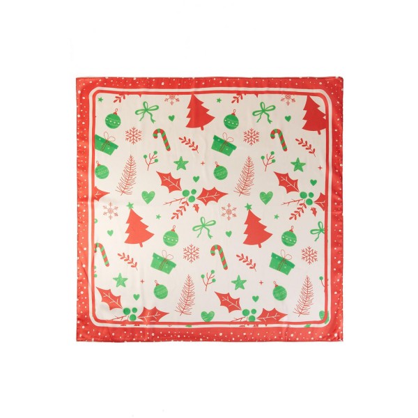 Silky Christmas Print Bandana Scarf

- Multi-Use: Scarf, Bandana, Bag Tie ETC
- Approximately 35 "L X 35 "W
- 100% Polyester