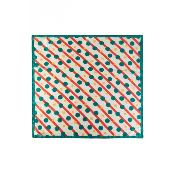 Christmas Polka Dot & Stars Print Bandana Scarf

- Multi-Use: Scarf, Bandana, Bag Tie ETC
- Approximately 35" L X 35 "W
- 100% Polyester