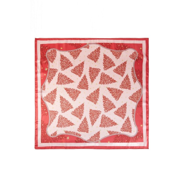 Silky Christmas Tree Print Bandana Scarf

- Multi-Use: Scarf, Bandana, Bag Tie ETC
- Approximately 35 "L X 35 "W
- 100% Polyester