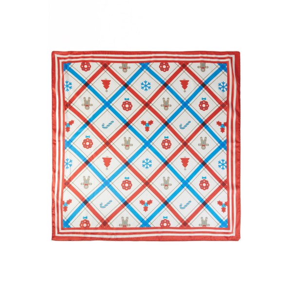Silky Plaid Christmas Print Bandana Scarf

- Multi-Use: Scarf, Bandana, Bag Tie ETC
- Approximately 35 "L X 35 "W
- 100% Polyester