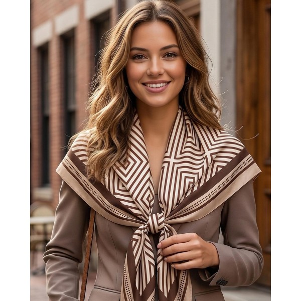 Silky Geometric Print Scarf

- Multi-Use: Scarf, Bandana, Bag Tie ETC
- Approximately 35" L X 35" W
- 100% Polyester