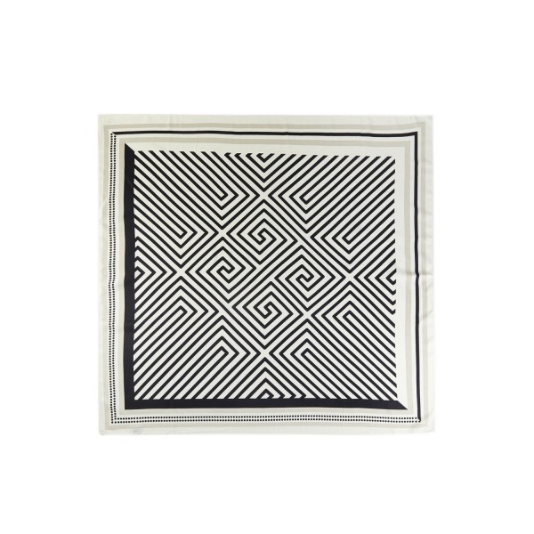 Silky Geometric Print Scarf

- Multi-Use: Scarf, Bandana, Bag Tie ETC
- Approximately 35" L X 35" W
- 100% Polyester