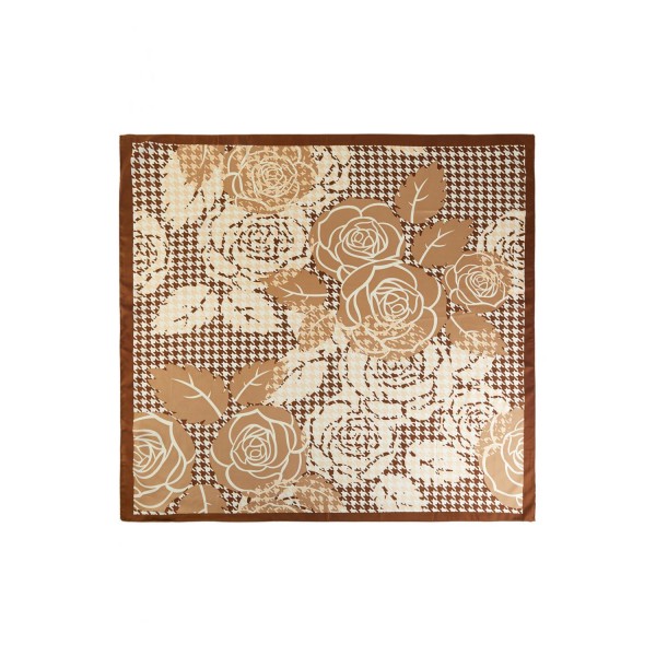 Silky Vintage Rose & Houndstooth Print Bandana Scarf

- Multi-Use: Scarf, Bandana, Bag Tie ETC
- Approximately 35 "L X 35 "W
- 100% Polyester