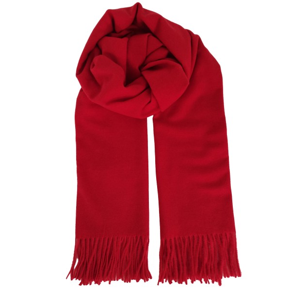 Solid Cashmere Feel Scarf in a soft, brushed blend of 83% polyester and 17% viscose. The oversized 70.9 x 27.6 inch size wraps easily around the neck or drapes over the shoulders like a shawl, finished with 3.9 inch fringe on each end. A warm, cozy layer for chilly days that pairs with coats, sweaters, and everyday outfits. Offered in a wide range of colors, this staple scarf is a must have for fall and winter displays.
