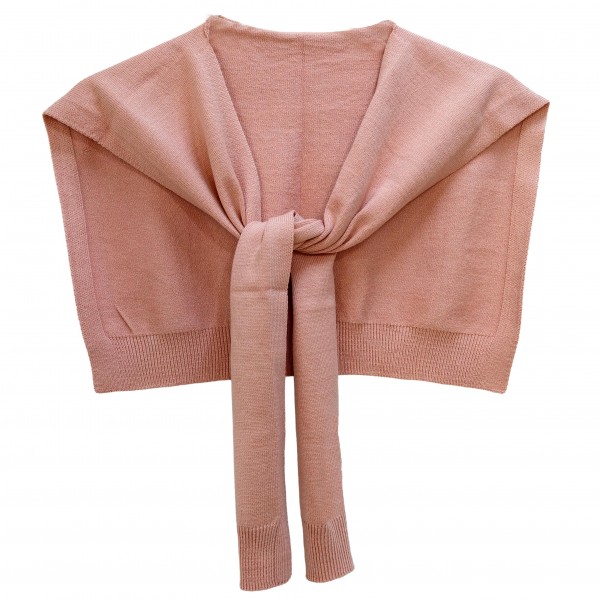 Knitted Shoulder Wrap in a soft blend of 30% cotton and 70% acrylic. Shaped to look like a sweater knotted over the shoulders, it delivers that effortless layered look in seconds. Toss it over a tee, button down, or dress for an instantly polished outfit. One size fits most, and the trend driven style makes it a standout seller for fall and winter.