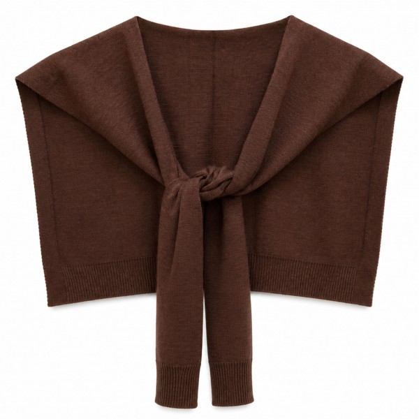 Knitted Shoulder Wrap in a soft blend of 30% cotton and 70% acrylic. Shaped to look like a sweater knotted over the shoulders, it delivers that effortless layered look in seconds. Toss it over a tee, button down, or dress for an instantly polished outfit. One size fits most, and the trend driven style makes it a standout seller for fall and winter.