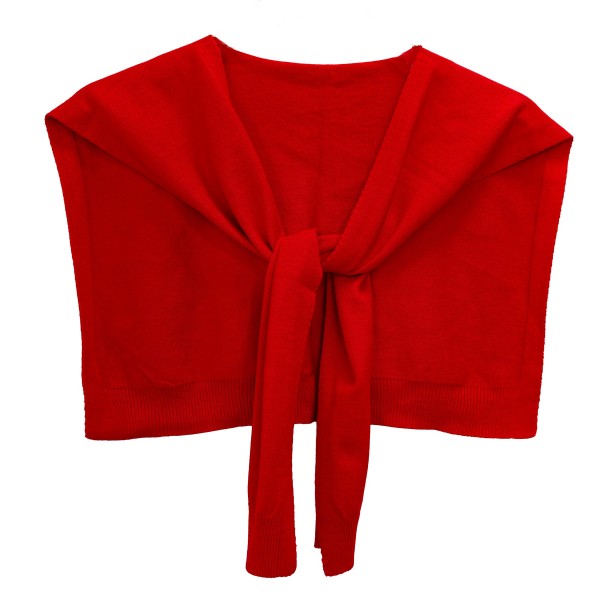 Knitted Shoulder Wrap in a soft blend of 30% cotton and 70% acrylic. Shaped to look like a sweater knotted over the shoulders, it delivers that effortless layered look in seconds. Toss it over a tee, button down, or dress for an instantly polished outfit. One size fits most, and the trend driven style makes it a standout seller for fall and winter.