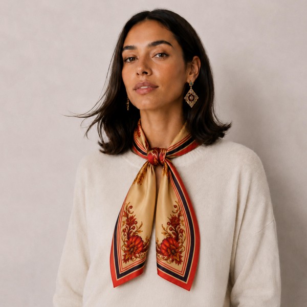 Do Everything In Love Silky Turkey Print Bandana Scarf

- Multi-Use: Scarf, Bandana, Bag Tie ETC
- Approximately 27.5" L X 27.5" W
- 100% Polyester